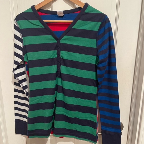 Hanna Andersson Women’s L Green and Blue Long Sleeve Tee and Pant PJ Combo - Picture 1 of 6